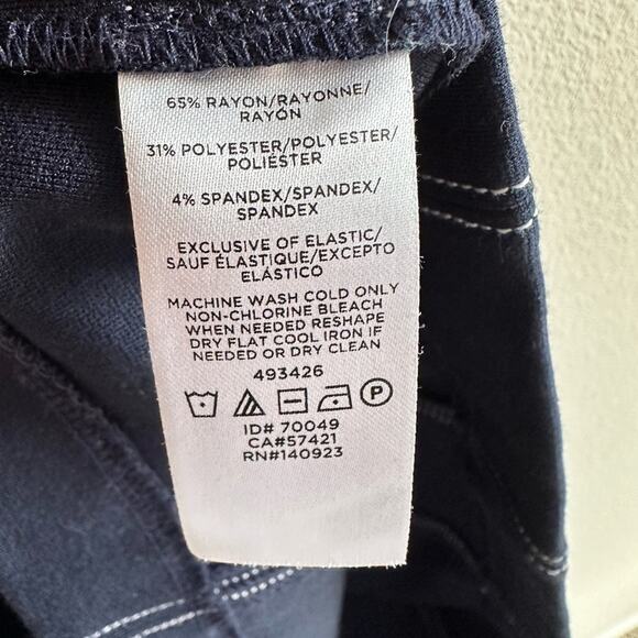 Ann Taylor Sleeveless Navy Blue  Ponte Knit Pencil Dress  | Size 0p - Picture 4 of 4